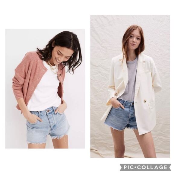 Madewell Pants - Madewell Denim Shorts Women’s 25 Light Wash Frayed Raw Hem Relaxed Boho Summer